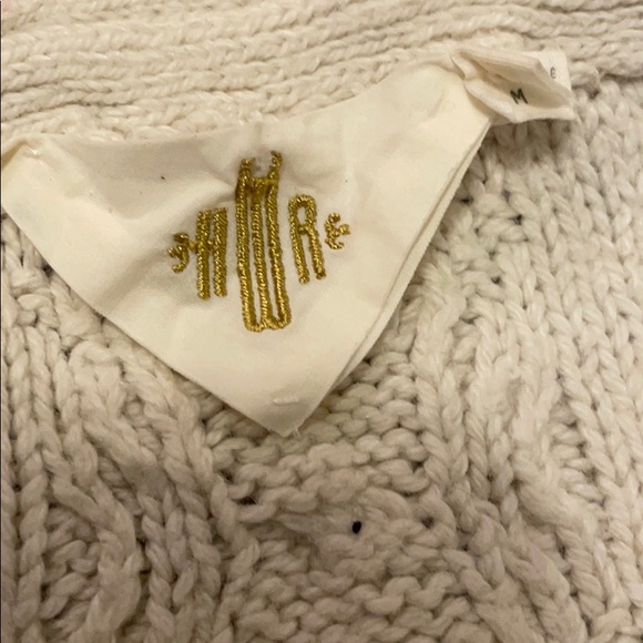 Cream Anthropologie HWR short sleeve sweater M - Picture 3 of 5